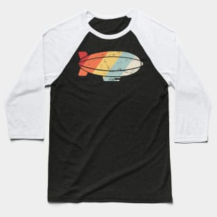 Retro Vintage Dirigible Airship Blimp Baseball T-Shirt